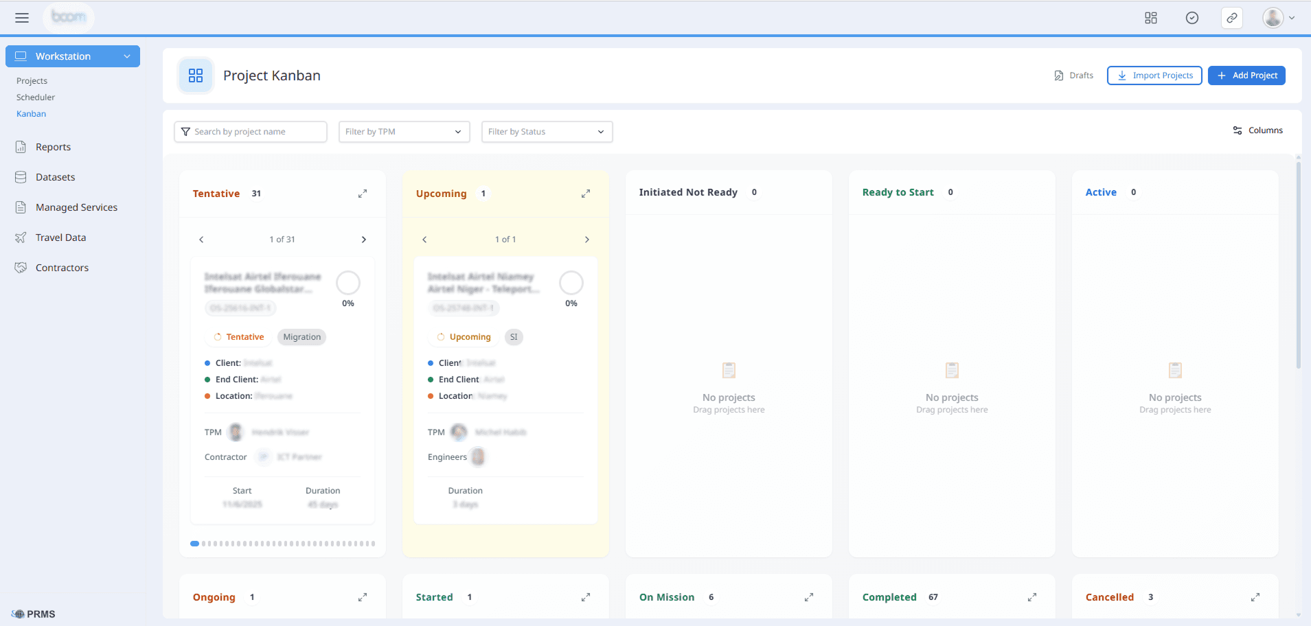 Kanban board for agile project management