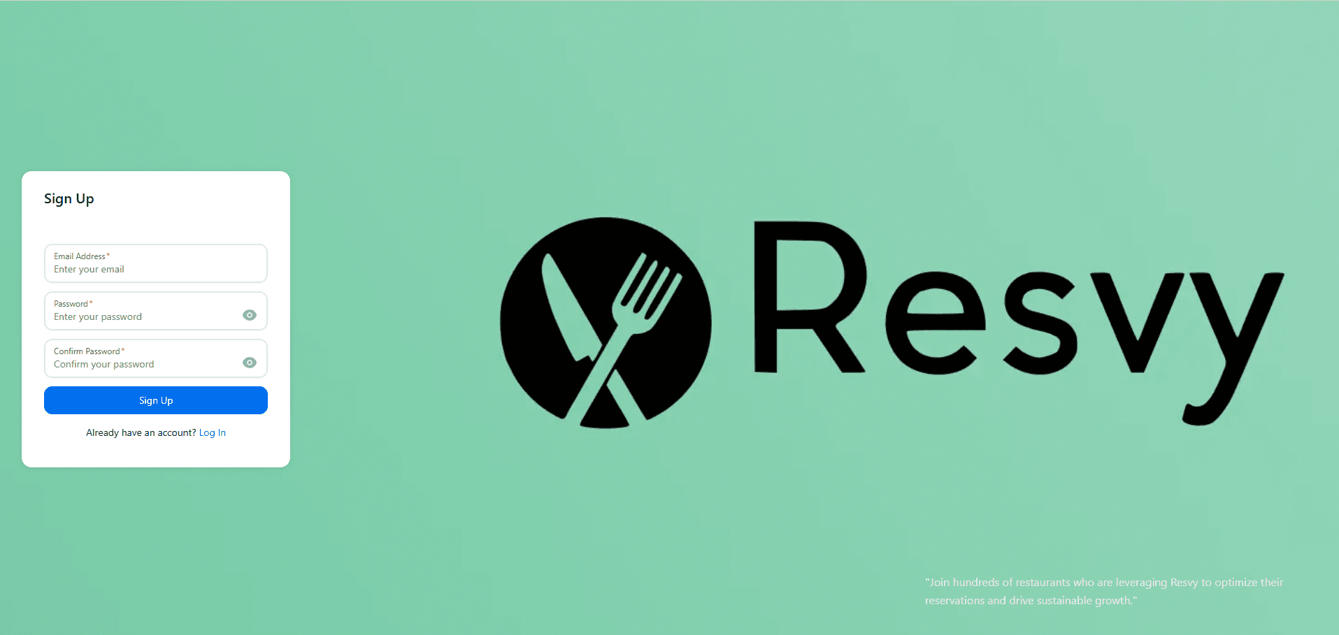 Secure authentication system with restaurant branding